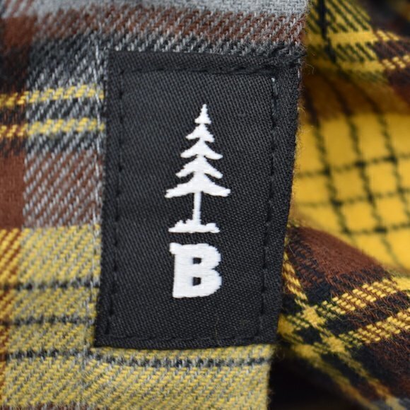 Bass Outdoor Long Sleeve Button-Down Shirt Size Med Color Yellow/Brown Plaid GUC - Picture 4 of 7